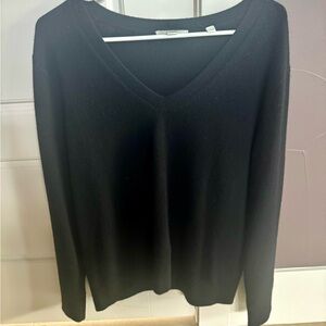 Vince V Neck Weekend Cashmere Sweater.  Black